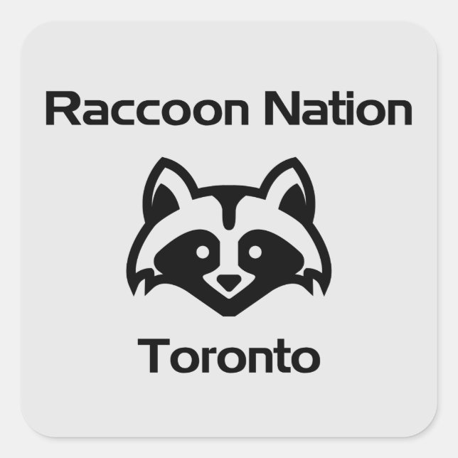 Funny Raccoon Nation Toronto Quadratischer Aufkleber (Vorderseite)