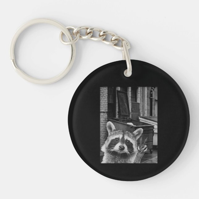 Funny Raccoon Selfie Raccoon Schlüsselanhänger (Vorderseite)