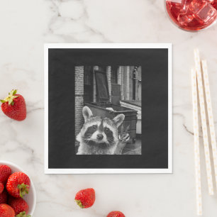 Funny Raccoon Selfie Raccoon Serviette