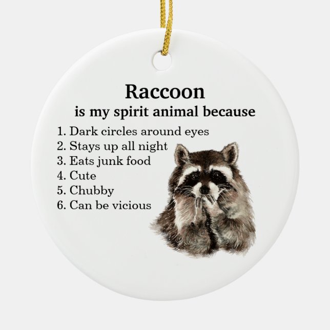 Funny Raccoon Spirit Animal Spaß Keramik Ornament (Vorne)