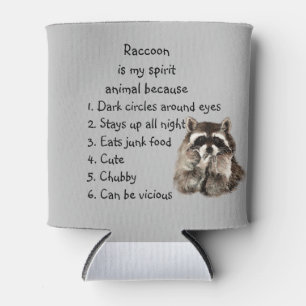Funny Raccoon Spirit Animal Spaß Niedlich Wasserfa Dosenkühler