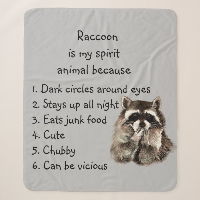 Funny Raccoon Spirit Animal Spaß Niedlich Wasserfa Sherpadecke (Vorderseite)