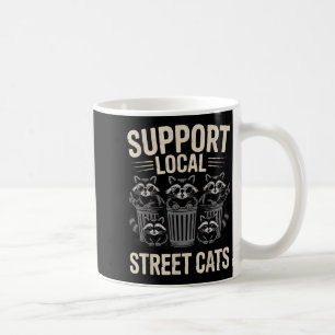 Funny Raccoon Sungles Vintag Support Lokale Straße Kaffeetasse