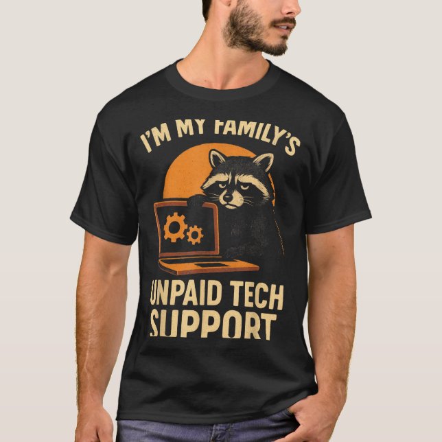 Funny Raccoon Tech Lover Graphic Tee Computer Geek (Vorderseite)