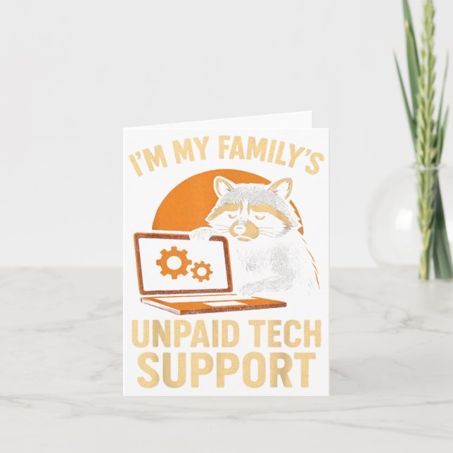 Funny Raccoon Tech Lover Graphic Tee Computer Geek Karte (Vorderseite)