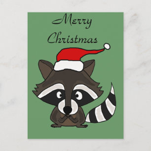 Funny Raccoon Weihnachtsmannmütze Weihnachten Kuns