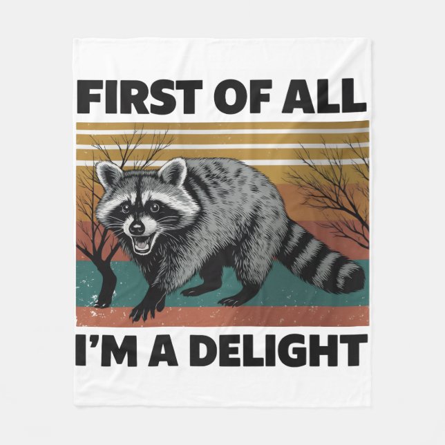 Funny Raccoon Zitat - Zunächst einmal bin ich ein  Fleecedecke (Vorderseite)