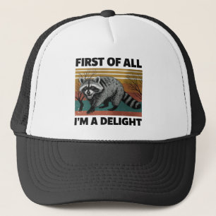 Funny Raccoon Zitat - Zunächst einmal bin ich ein  Truckerkappe