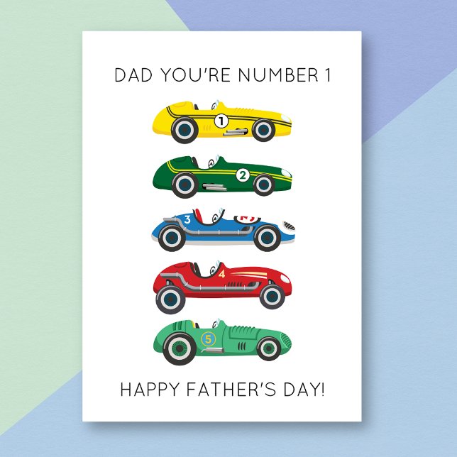 Funny Race Cars Pun carte de Fête des pères (Créateur téléchargé)