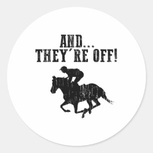 Funny Racing Geschenk für Männer Jockeys Rennen Runder Aufkleber