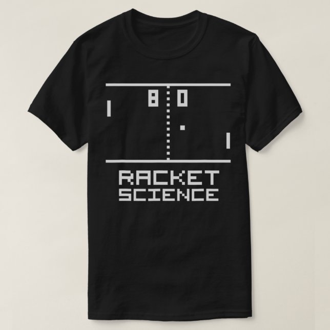 Funny RACKET SCIENCE Ping Pong  80s Video Game Arc T-Shirt (Design vorne)