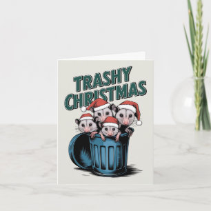 Funny Racoon Christmas Karte
