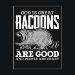 Funny Racoon Spaß Trash Panda Postkarte<br><div class="desc">Funny Racoon Spaß Trash Panda.</div>