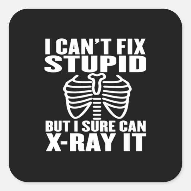 Funny Radiology Xray Quadratischer Aufkleber (Vorderseite)