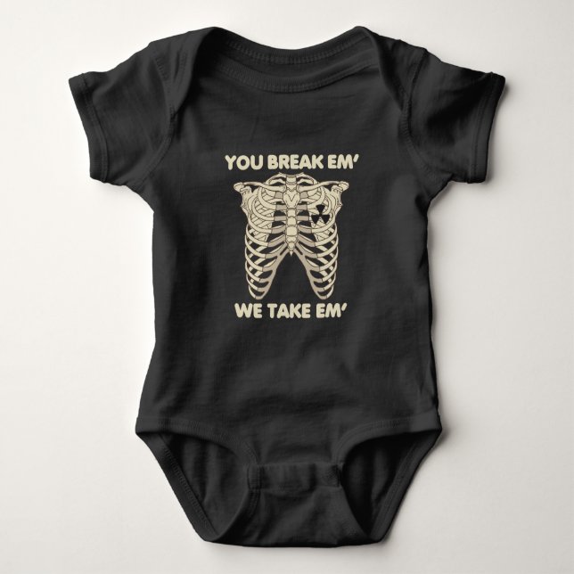 Funny Radiology Xray Skeleton Krass Technology Baby Strampler (Vorderseite)