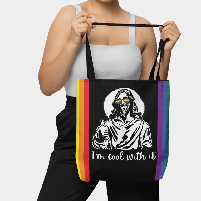 Funny Rainbow Flag Hippie Jesus Gay Pride Tasche (Von Creator hochgeladen)