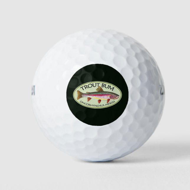 Funny Rainbow Trout Bum Fischen Golfball (Vorderseite)