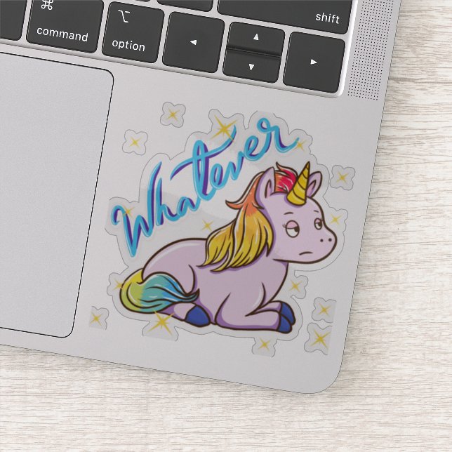 Funny Rainbow Unicorn Aufkleber (Detail)