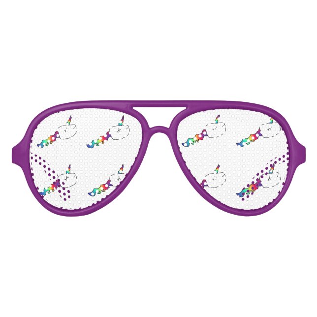 Funny Rainbow Unicorn Schwimmkörper Sonnenbrille (Vorderseite)
