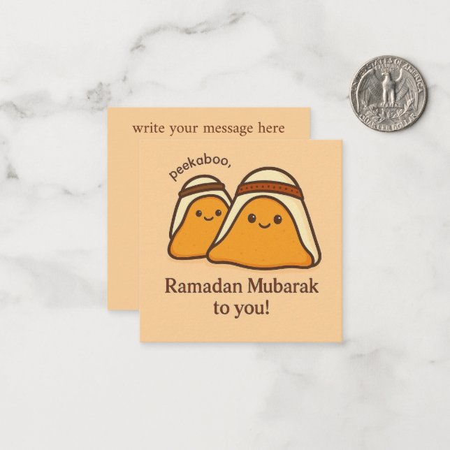 Funny Ramadan Mubarak To You Mitteilungskarte (Vorderseite/Rückseite Beispiel)
