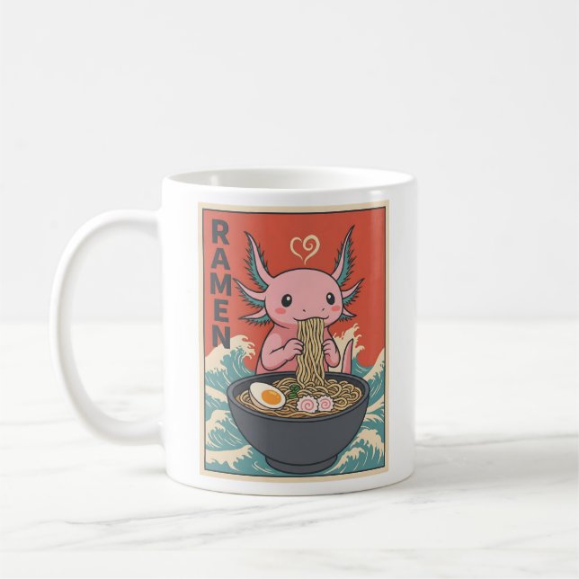 Funny Ramen Axolotl Noodle Lover Cute Creature Kaffeetasse (Links)