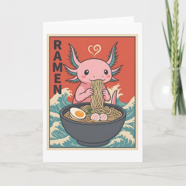 Funny Ramen Axolotl Noodle Lover Cute Creature Karte (Vorderseite)