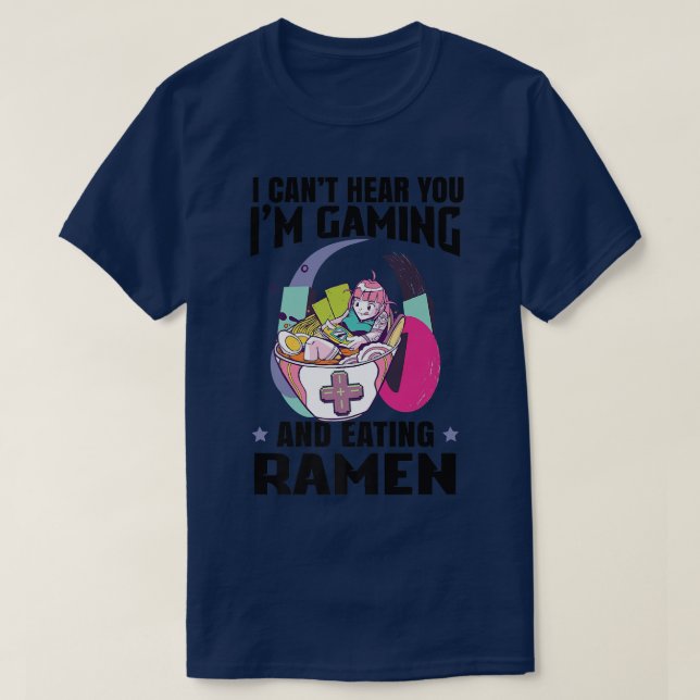 Funny Ramen Bowl Japan Asia Gamer Gaming T-Shirt (Design vorne)