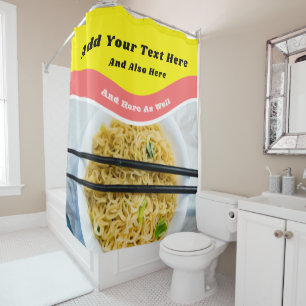 Funny Ramen Noodles Packet Custom Message Duschvorhang