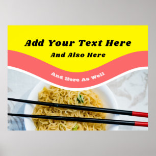 Funny Ramen Noodles Packet Custom Message Poster