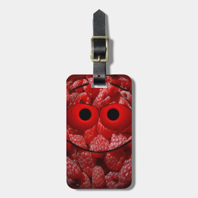 Funny Raspberry Emoticon Gepäckanhänger (Vorderseite vertikal)