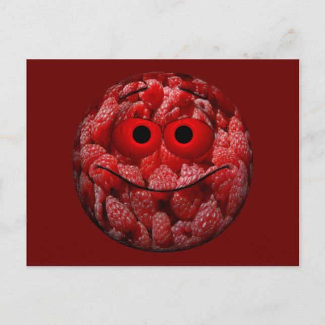 Funny Raspberry Emoticon Postkarte (Vorderseite)