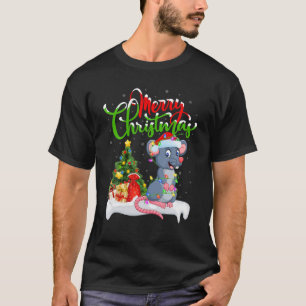 Funny Rat Animal Lover Xmas Lighting Rat Weihnacht T-Shirt