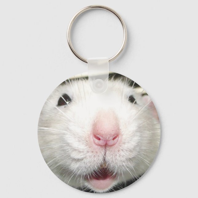 Funny rat face Button Schlüsselanhänger (Vorderseite)