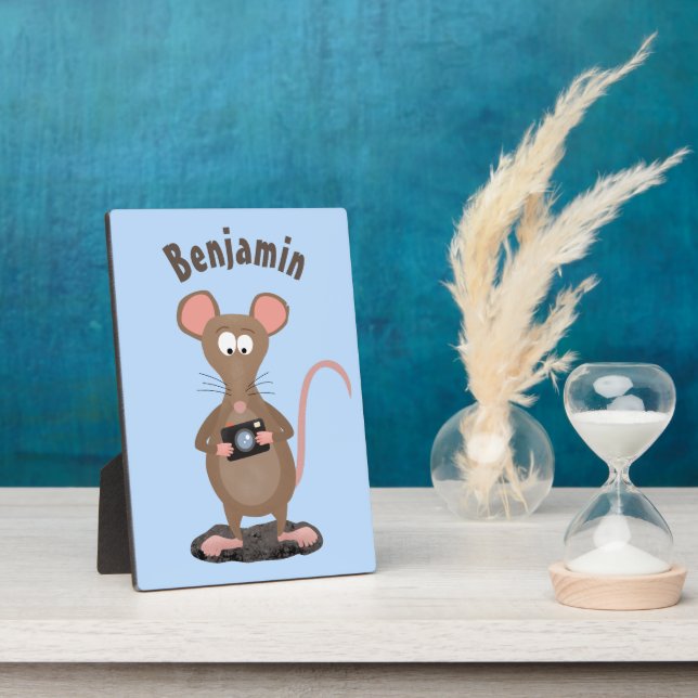 Funny rat with camera cartoon illustration fotoplatte (Seite)