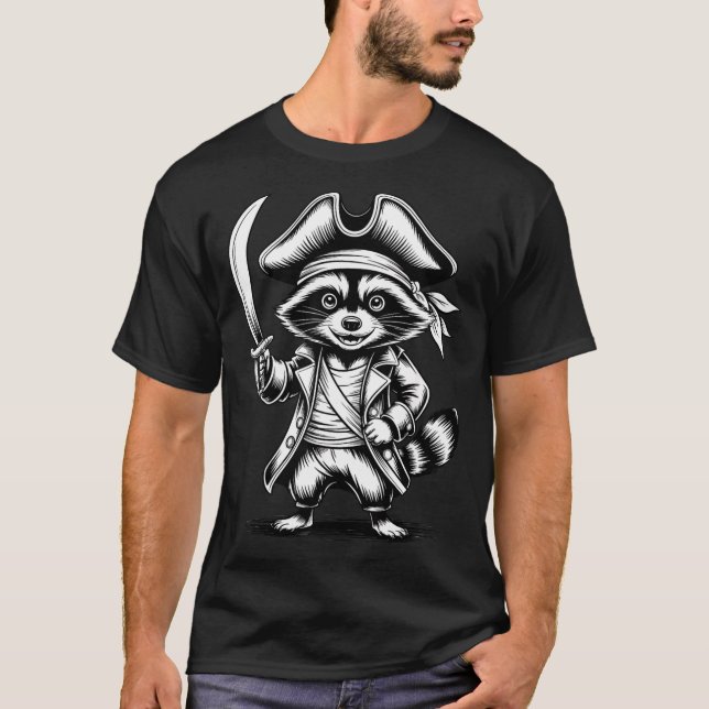Funny Rate Raccoon  T-Shirt (Vorderseite)