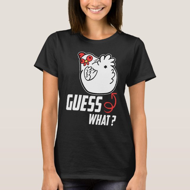 Funny raten, was Hühnchen Hintern! Funny Farm Chic T-Shirt (Vorderseite)
