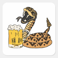 Funny Rattlesnake Drink Beer