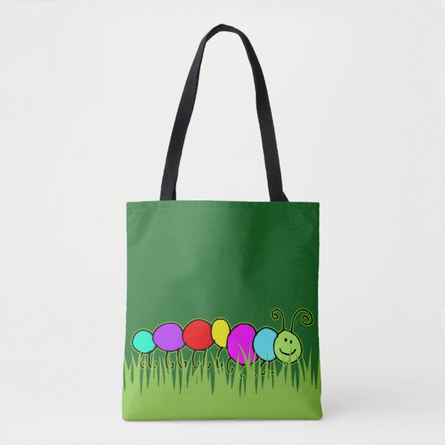 Funny Raupe Netty & Gras Tasche (Vorderseite)