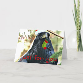 Funny Raven Christmas Grußkarte Feiertagskarte