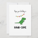 Funny Rawr-some Dinosaur Pun Birthday Card<br><div class="desc">Ich hoffe,  Ihr Geburtstag ist rawr-some - lustige Buben-Geburtstagskarte mit einer minimalistischen Abbildung eines T-Rex</div>