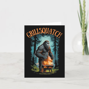 Funny Rbecue Griller Shirt - Bigfoot Grilling Sasq Karte