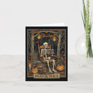 Funny Read in Peace Skeleton Halloween Read Nned B Karte