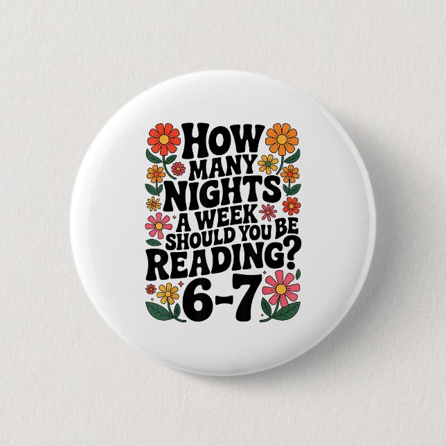 Funny Reading 6 7 Six Seven Meme Englieacher Book  Button (Vorderseite)
