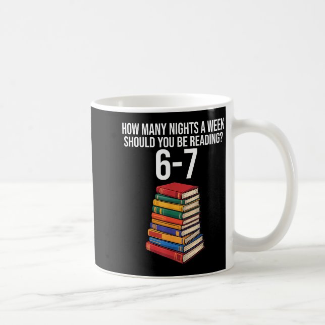 Funny Reading Book Teacher 67 Six Seven Meme  Kaffeetasse (Rechts)