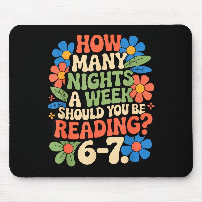 Funny Reading Book Teacher 67 Six Seven Meme  Mousepad (Vorne)