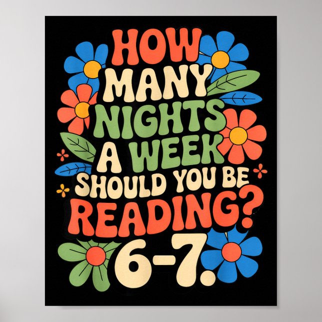 Funny Reading Book Teacher 67 Six Seven Meme  Poster (Vorne)