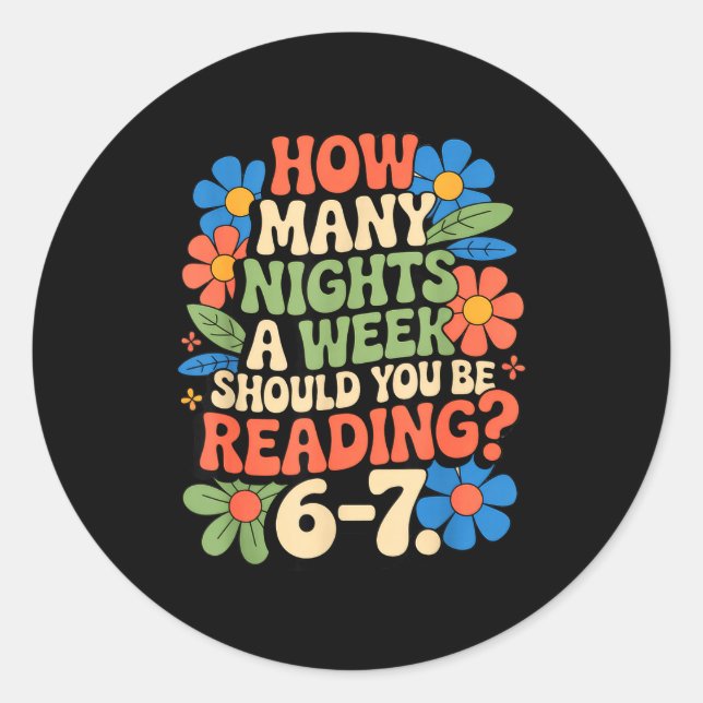 Funny Reading Book Teacher 67 Six Seven Meme  Runder Aufkleber (Vorderseite)
