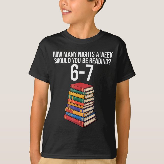 Funny Reading Book Teacher 67 Six Seven Meme  T-Shirt (Vorderseite)