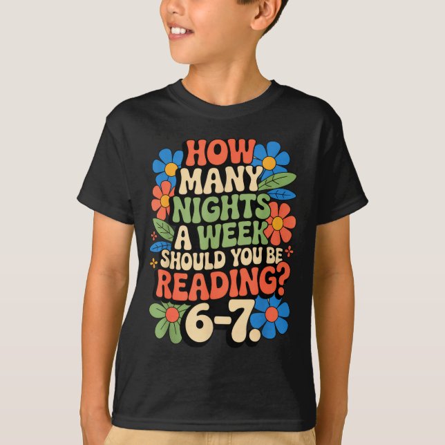 Funny Reading Book Teacher 67 Six Seven Meme  T-Shirt (Vorderseite)