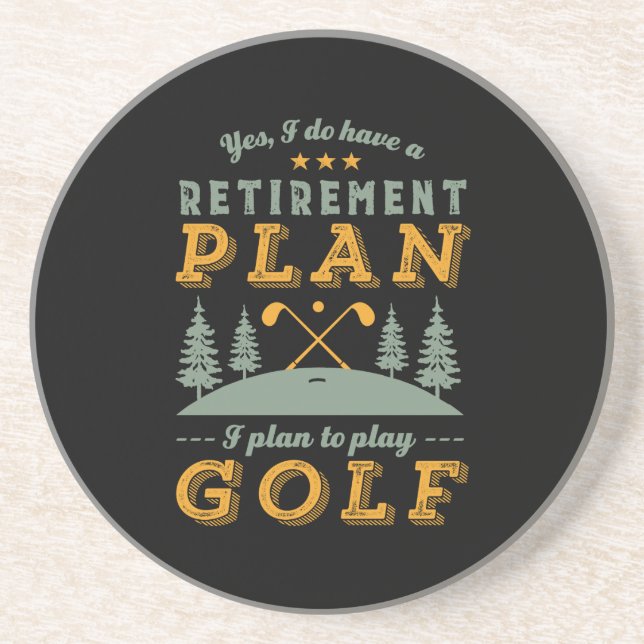 Funny Ready Quote Rezisionsplan Spielen Golf Getränkeuntersetzer (Vorne)